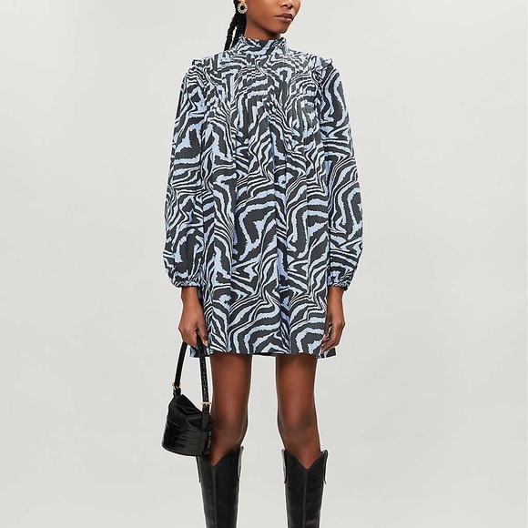 Ganni Dresses & Skirts - NWT Ganni swirl tiger print cotton poplin dress
